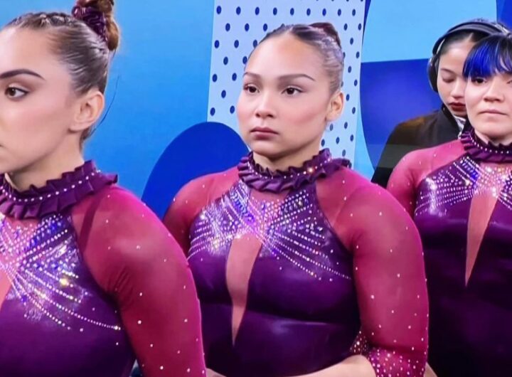 La mexicana Alexa Moreno compite en la prueba de barra de equilibrio de la clasificación femenina de gimnasia artística durante los Juegos Olímpicos de París 2024 en el Bercy Arena de París, el 28 de julio de 2024.