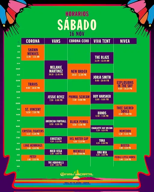 horario corona sabado