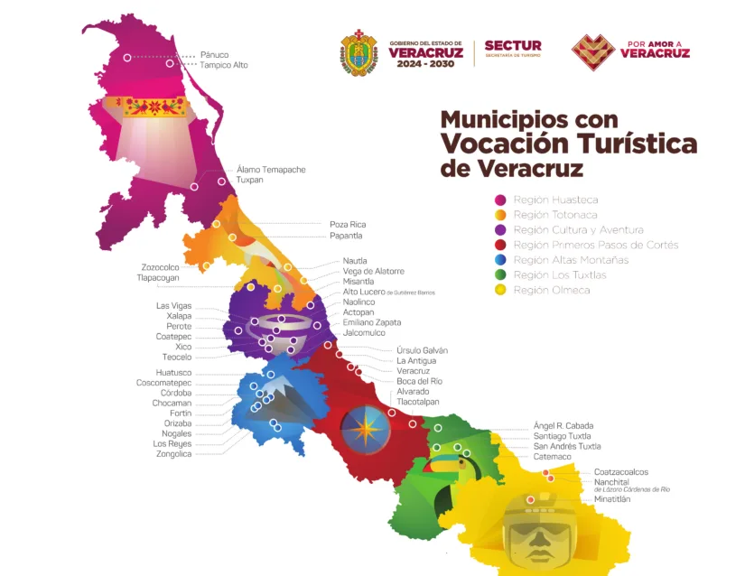 Municipios con vocación turística de Veracruz Anexo 1. Mapa Veracruz MVT44