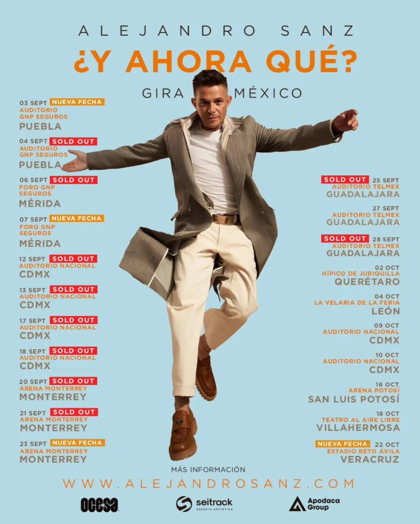 Alejandro Sanz anuncia concierto el 22 de octubre en Veracruz Alejandro Sanz