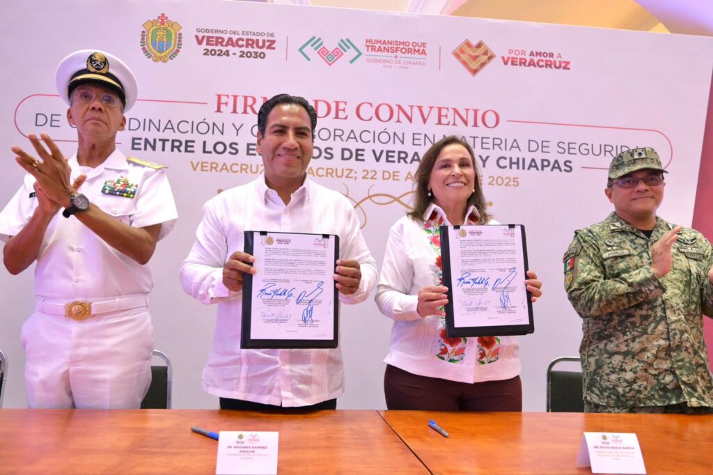 Firman Veracruz y Chiapas convenio de colaboración en seguridad IMG 20250822 WA0009