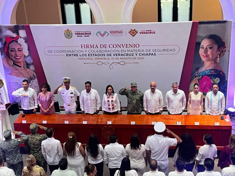 Firman Veracruz y Chiapas convenio de colaboración en seguridad IMG 20250822 WA0010