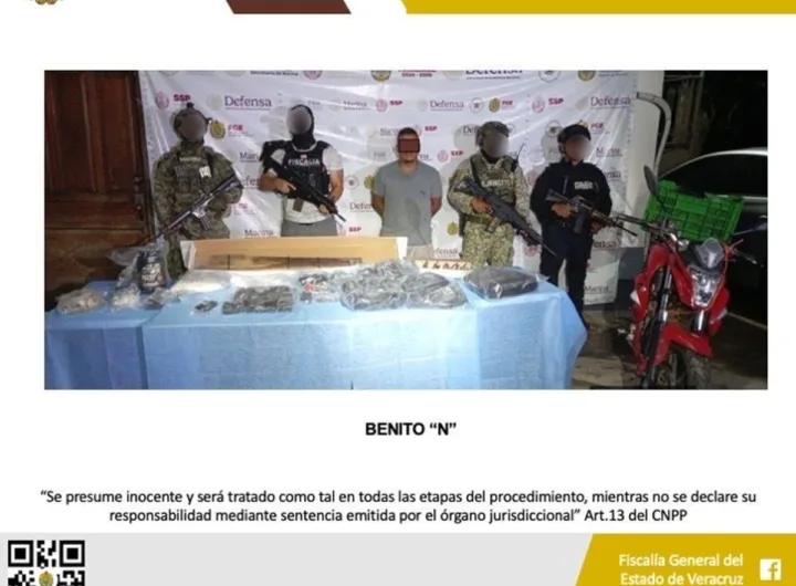 aseguran explosivos y droga en cateo