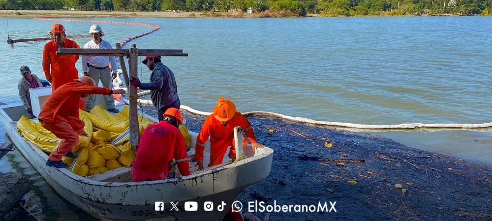 Asegura Presidencia que Pemex y Semar ya realizan saneamiento de río Pantepec PEMEX jpeg
