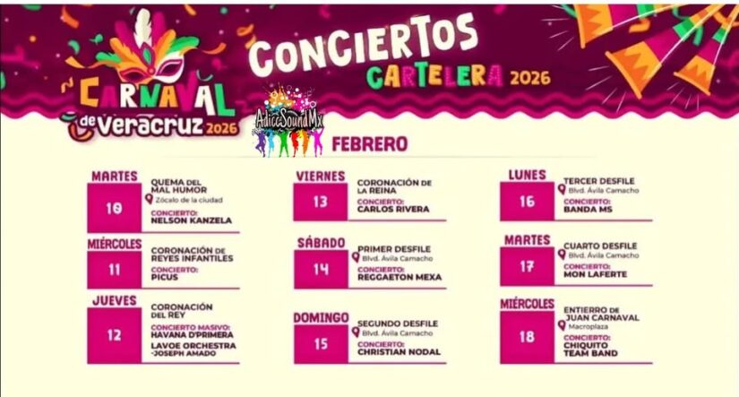 Cuál será la cartelera para este Carnaval de Veracruz 2026 601096633 18069171371530082 6328805432844659293 n