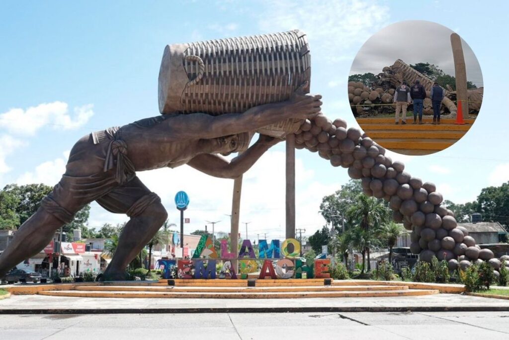 Colapsa monumento El Colotero en Alamo Veracruz